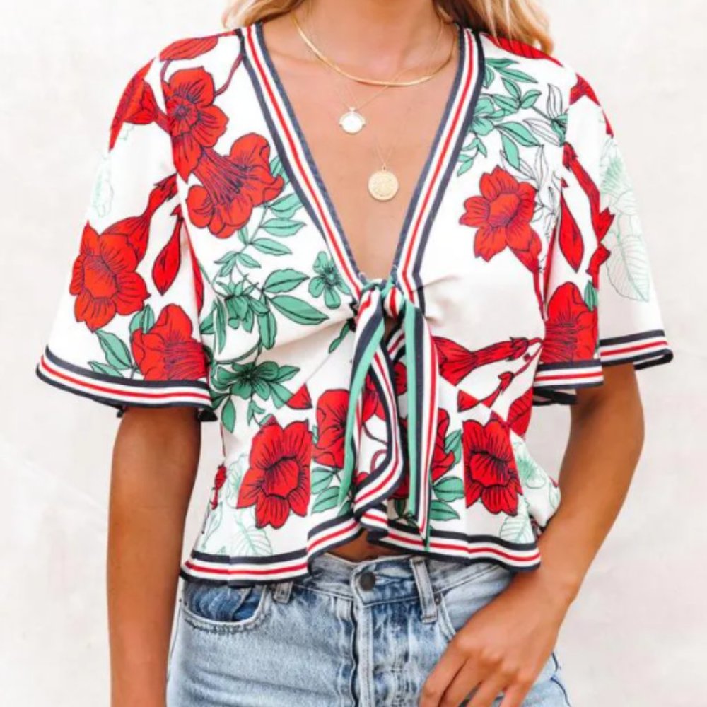 Peplum Tie top